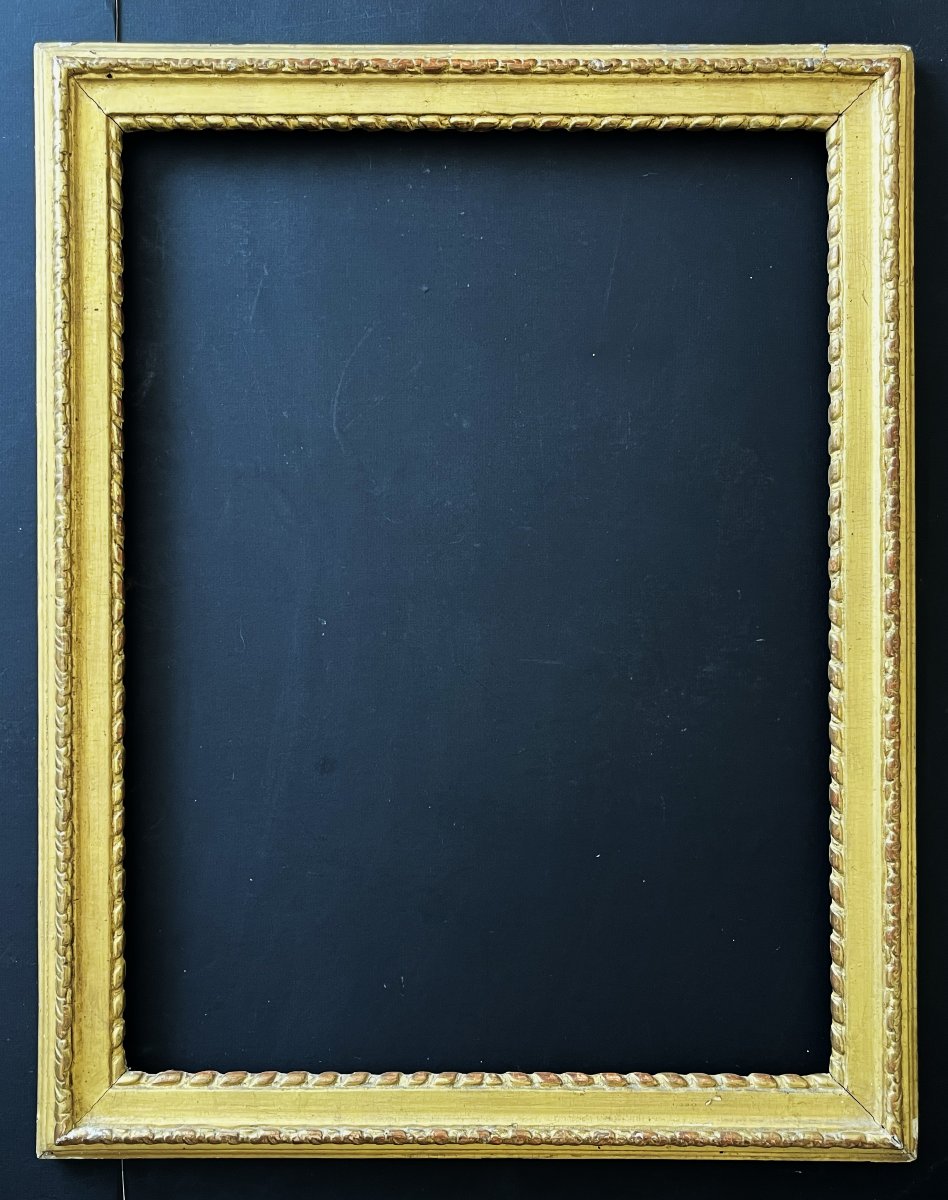 Grand cadre du 18ème siècle d'époque Louis XVI, dorure d'origine.-photo-1