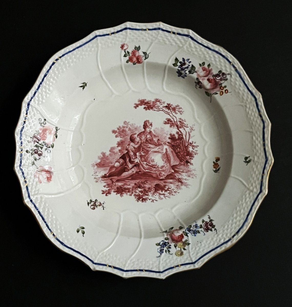 An 18th-century Sèvres Porcelain Soup Plate With A Pastoral Design.-photo-2