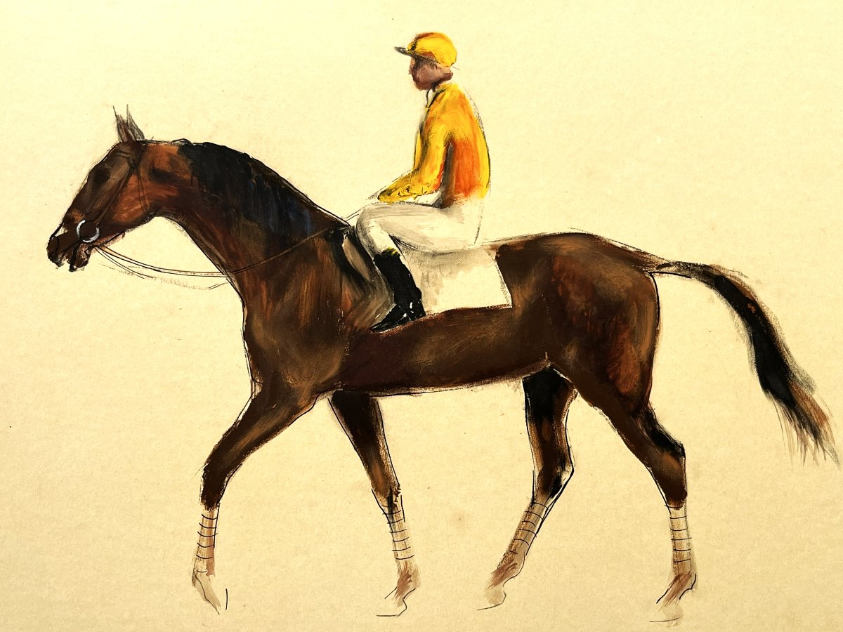 John Skeaping 1901/1980  "avant la course" Jockey sur son cheval-photo-2