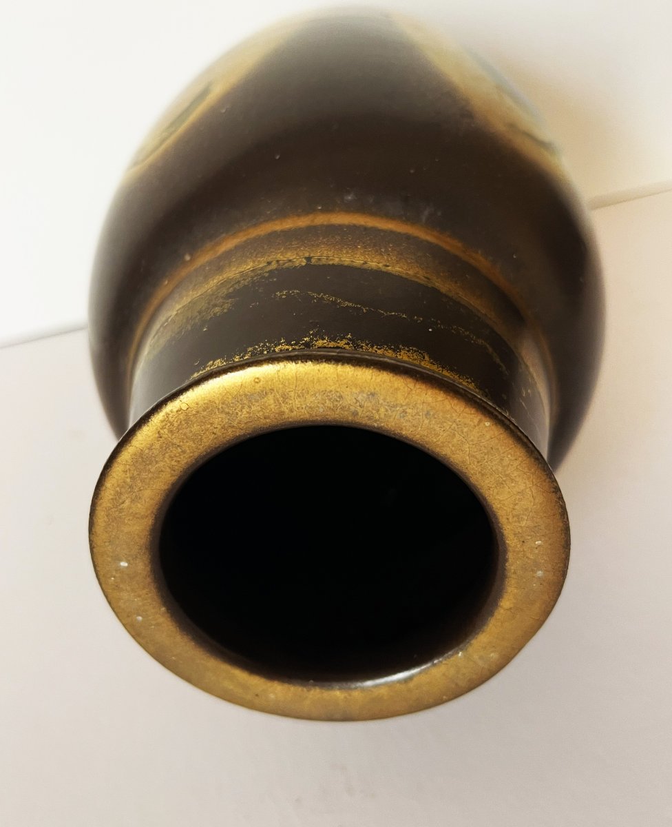 Lucien Brisdoux (1878–1963), Large Art Deco Ceramic Vase With Gold Decoration-photo-3