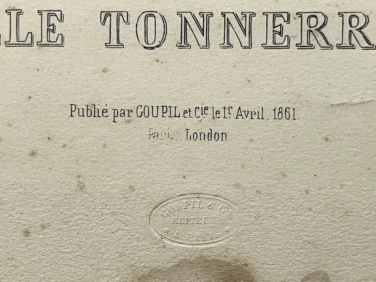 Alfred de Dreux, grande lithographie en sépia de chez Goupil 1861, "mille tonnerres"-photo-4