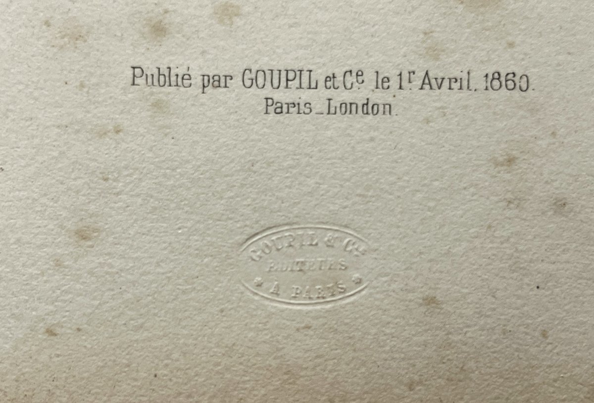Alfred de Dreux, grande lithographie en sépia de chez Goupil 1860, "les débuts d'un Jockey"-photo-4