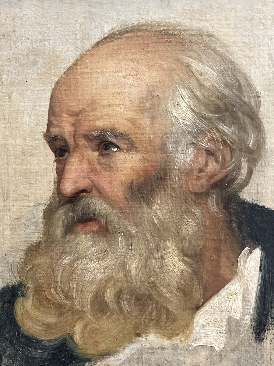 18th-century French School, Portrait Of A Philosopher, Sketch.-photo-3