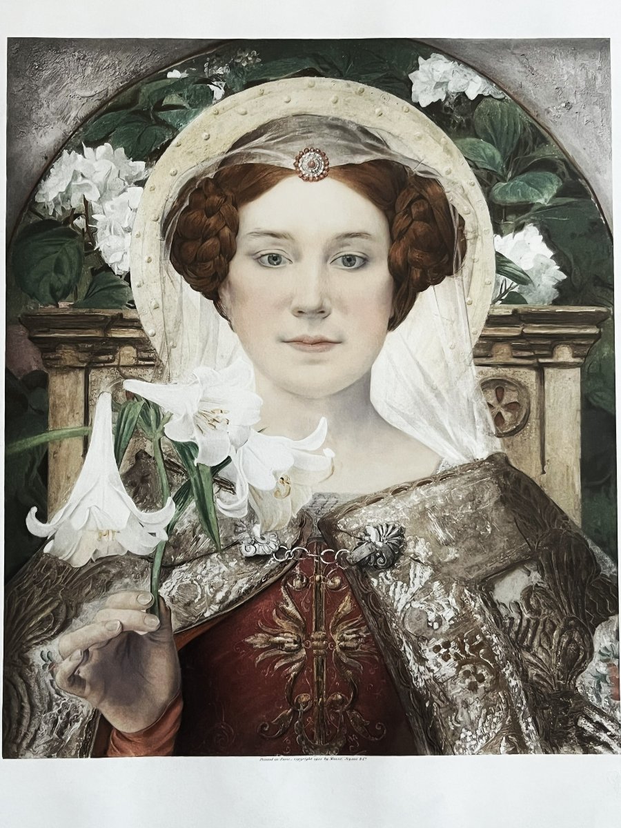 Edgard Maxence, "the Annunciation," A 1902 Lithograph By Manzi And Joyant. Symbolism.-photo-3