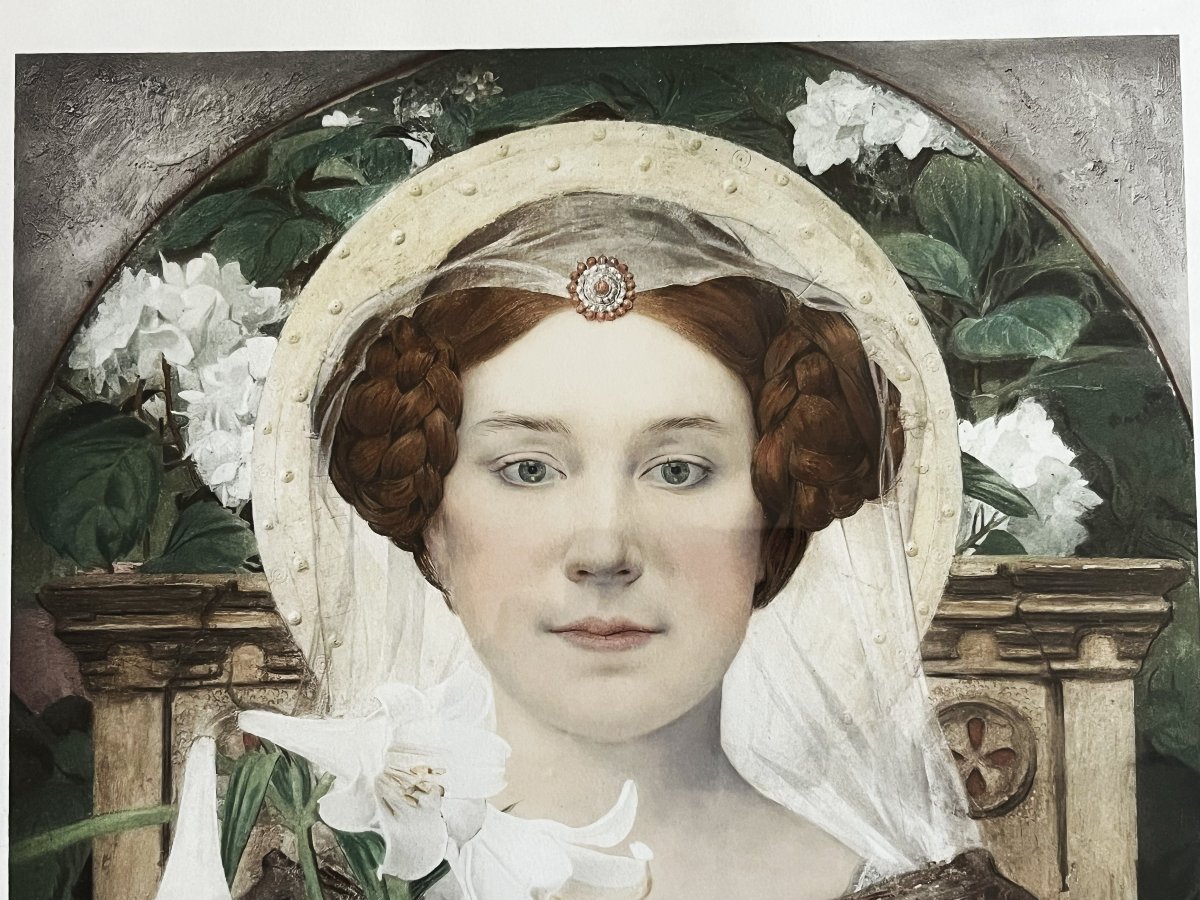 Edgard Maxence, "the Annunciation," A 1902 Lithograph By Manzi And Joyant. Symbolism.-photo-2