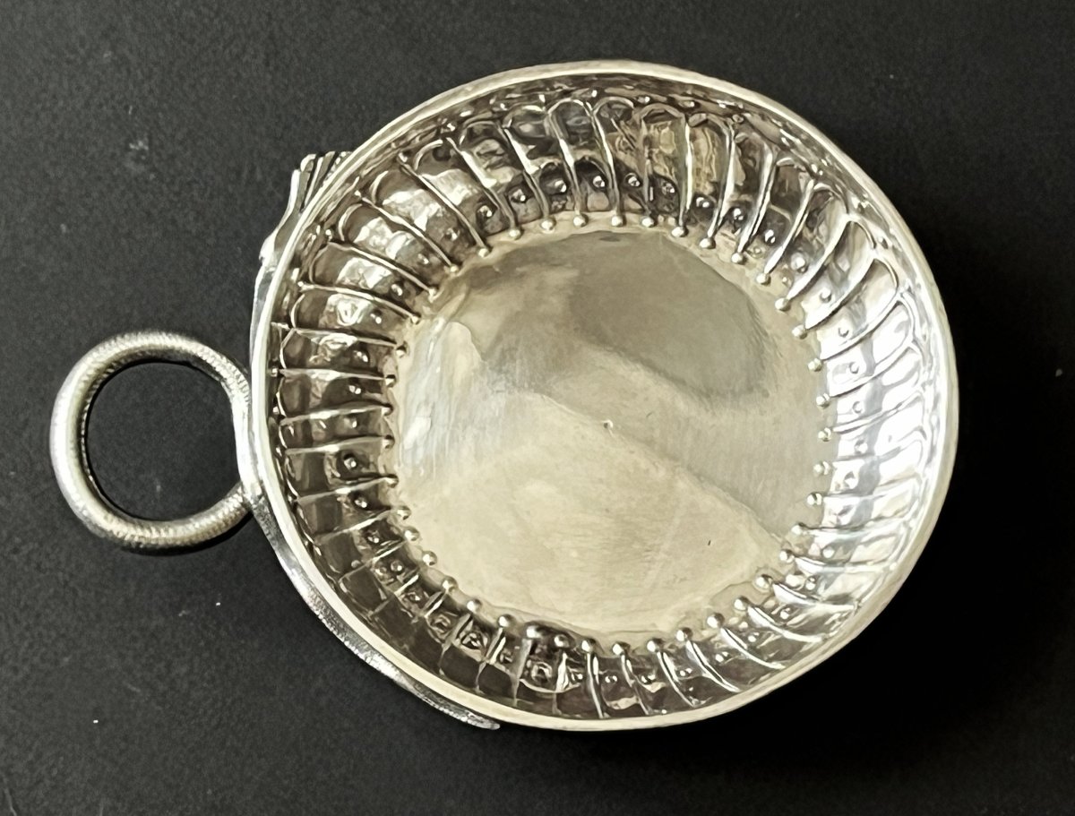 18th-century Silver Tastevin, Paris 1762–1768, With Serpent Motif And Maker's Mark-photo-2
