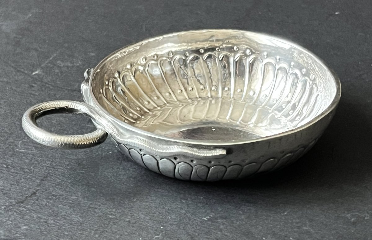 18th-century Silver Tastevin, Paris 1762–1768, With Serpent Motif And Maker's Mark