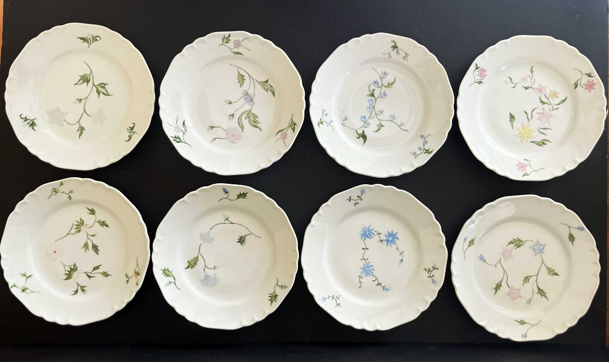 Richard Ginori 67, Eight Hand-painted Dessert Plates, Designed By Mic