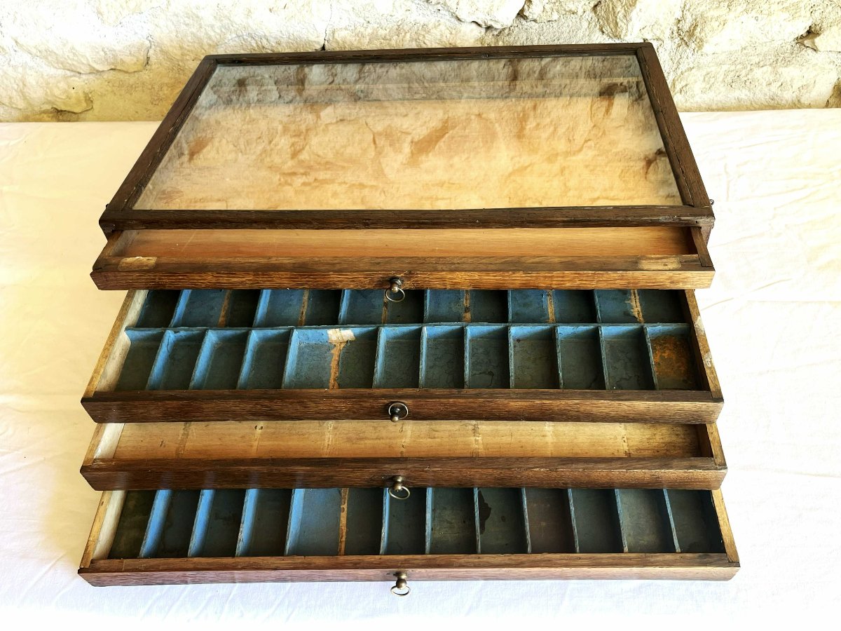 19th-century Paint Merchant's Cabinet, A Piece Of Trade Furniture.-photo-4