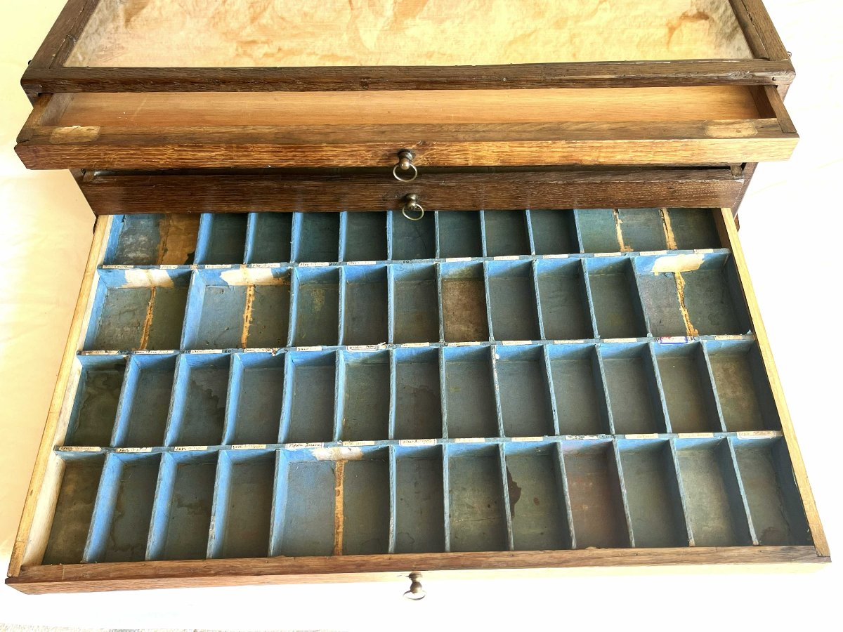 19th-century Paint Merchant's Cabinet, A Piece Of Trade Furniture.-photo-1
