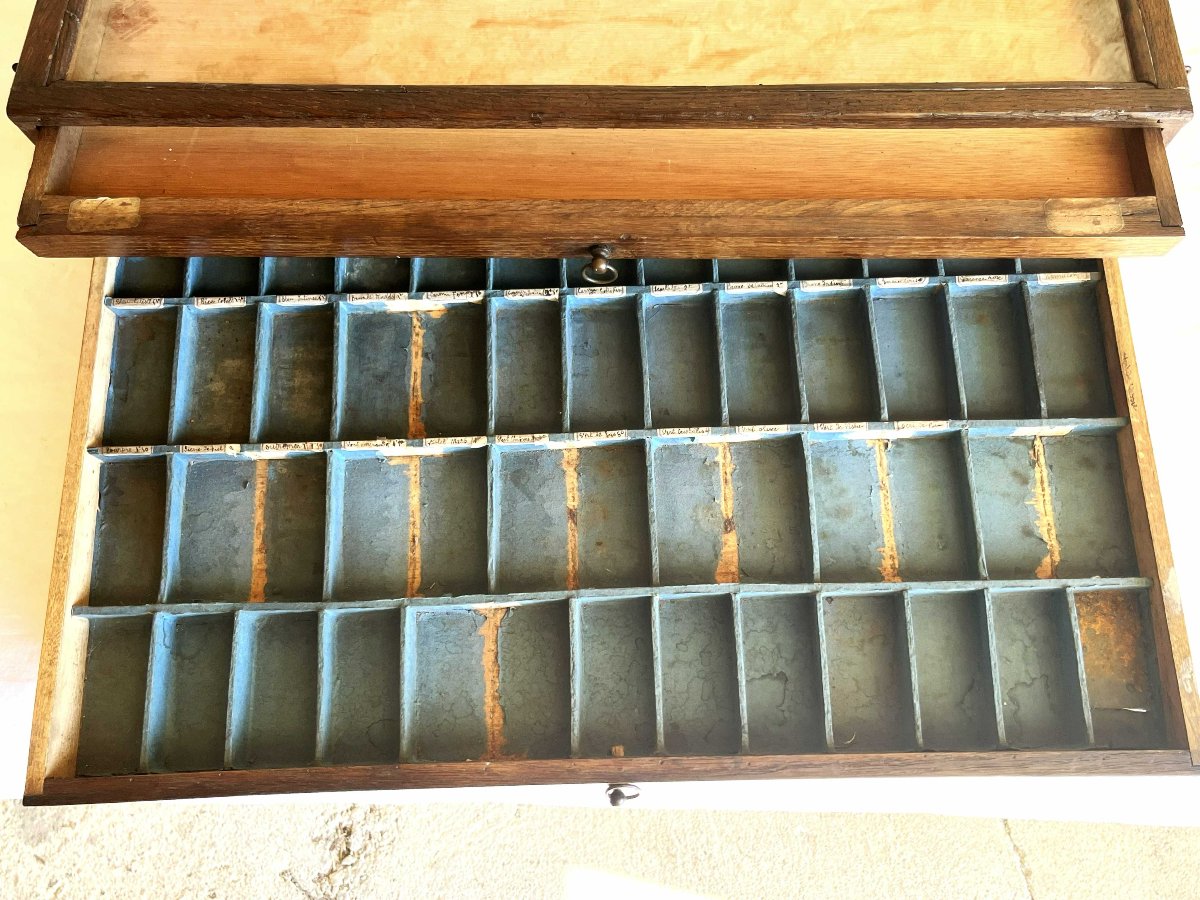 19th-century Paint Merchant's Cabinet, A Piece Of Trade Furniture.-photo-2