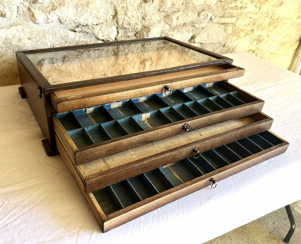 19th-century Paint Merchant's Cabinet, A Piece Of Trade Furniture.
