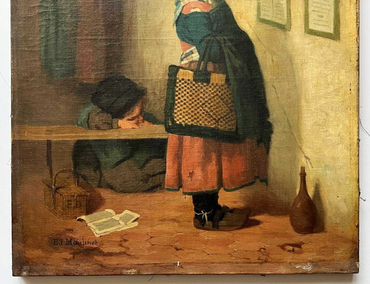 Edouard Joseph Moulinet 1833–1891 "the Schoolchildren" Hst-photo-3