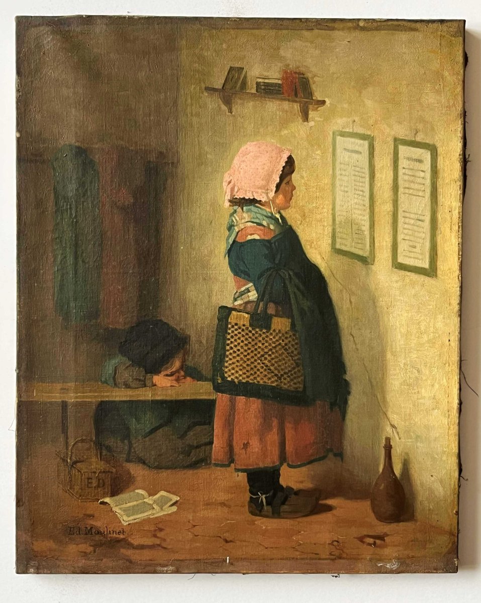 Edouard Joseph Moulinet 1833–1891 "the Schoolchildren" Hst-photo-2