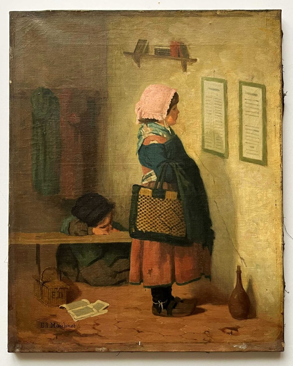 Edouard Joseph Moulinet 1833–1891 "the Schoolchildren" Hst