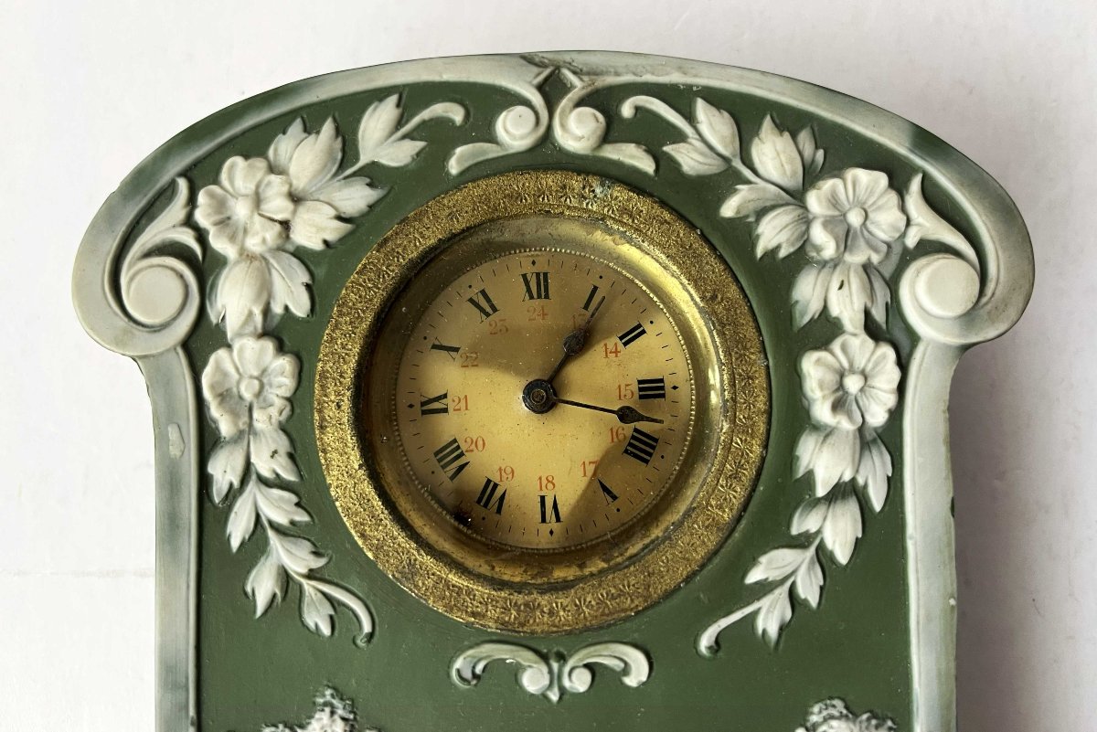 Wedgwood pendule Art Nouveau à décor de musicienne-photo-3
