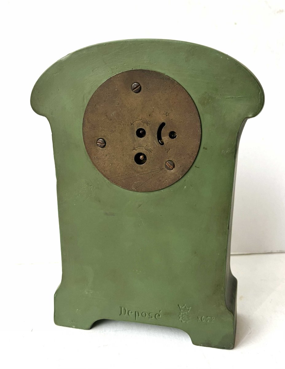 Wedgwood pendule Art Nouveau à décor de musicienne-photo-4