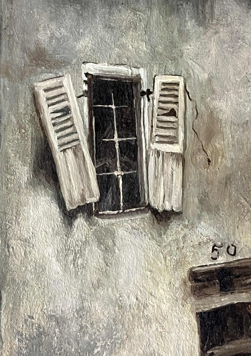"La Maison Hantée", école de Paris  début 20ème, huile sur toile.-photo-4