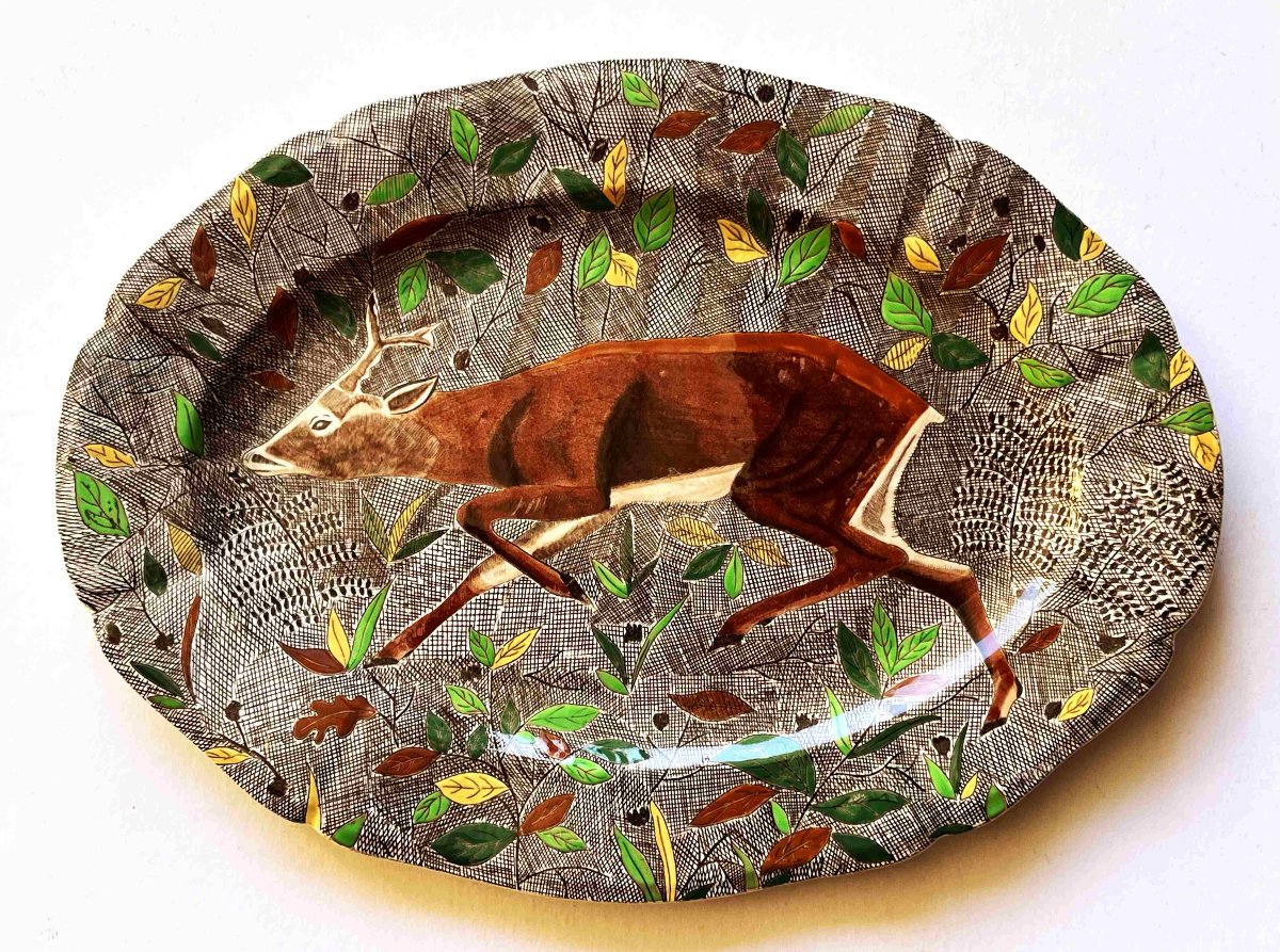 Gien, Rambouillet Set, Large Brocart Dish.