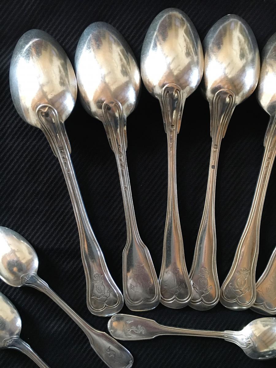 Set Of Cutlery Of The Navy Silver Metal-photo-1