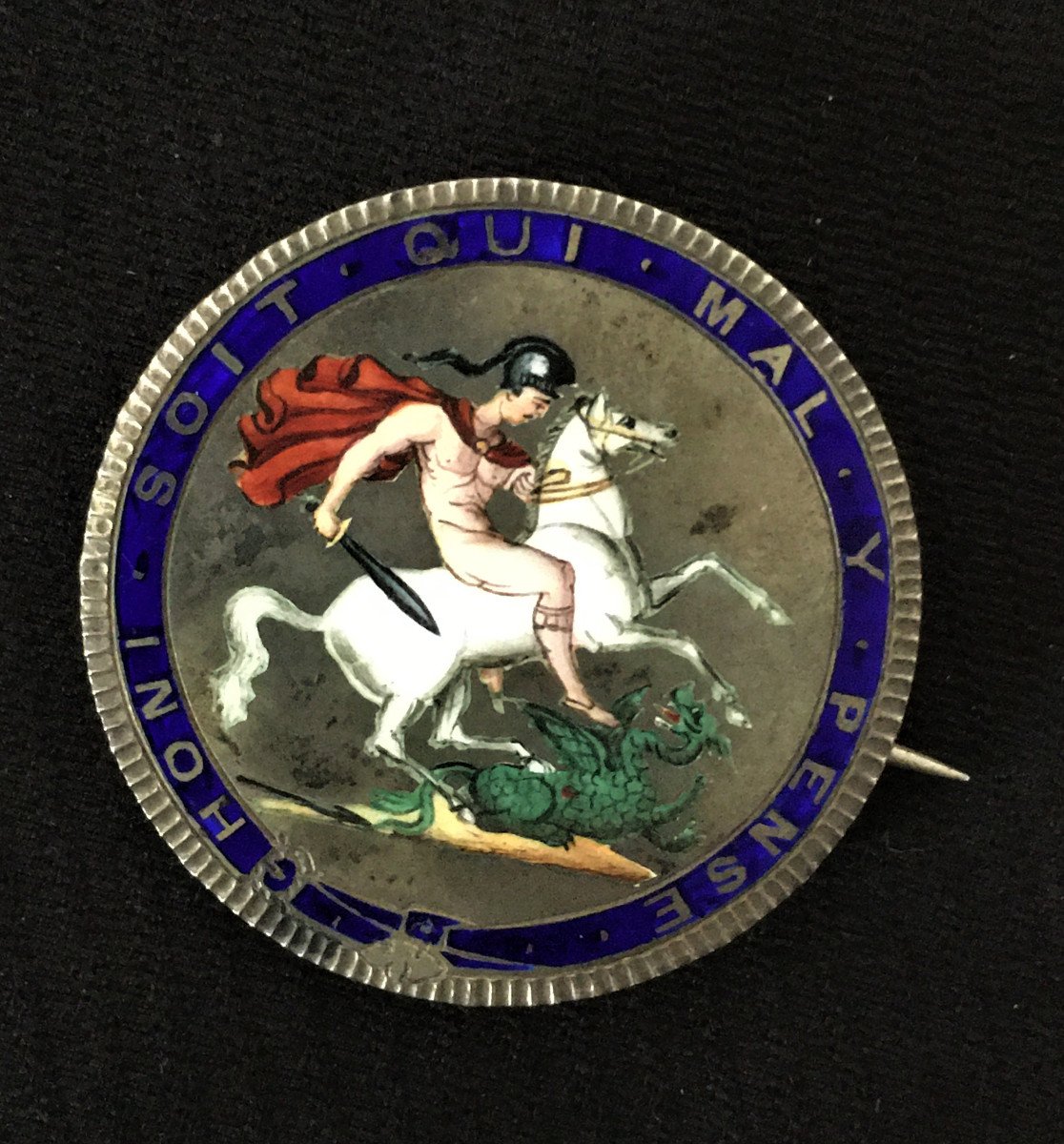 Enamelled Silver Brooch In A Piece From 1820 Georges III Of England