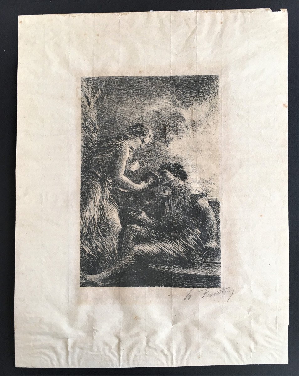 Henri Fantin-latour Lithograph Signed In Pencil-photo-2