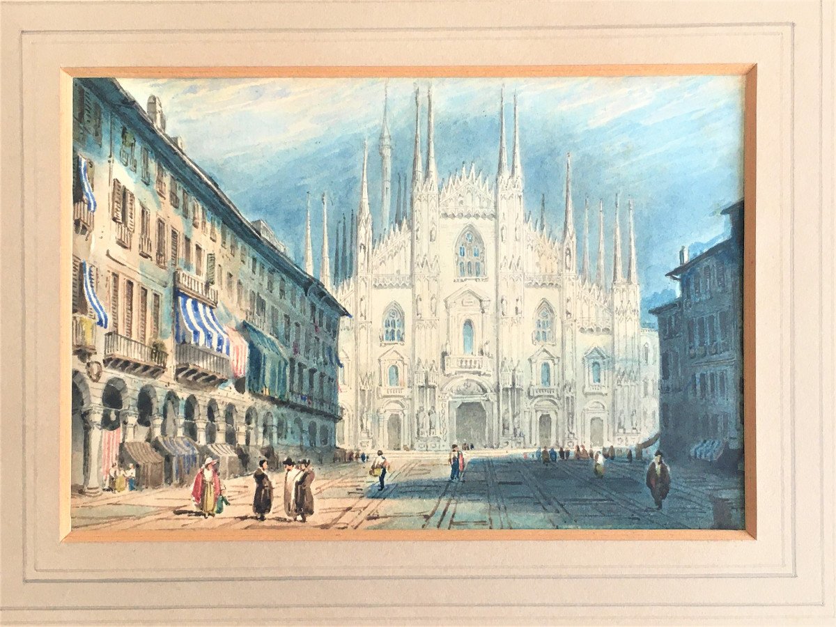 Milan Cathedral Watercolor From The 19th-photo-2