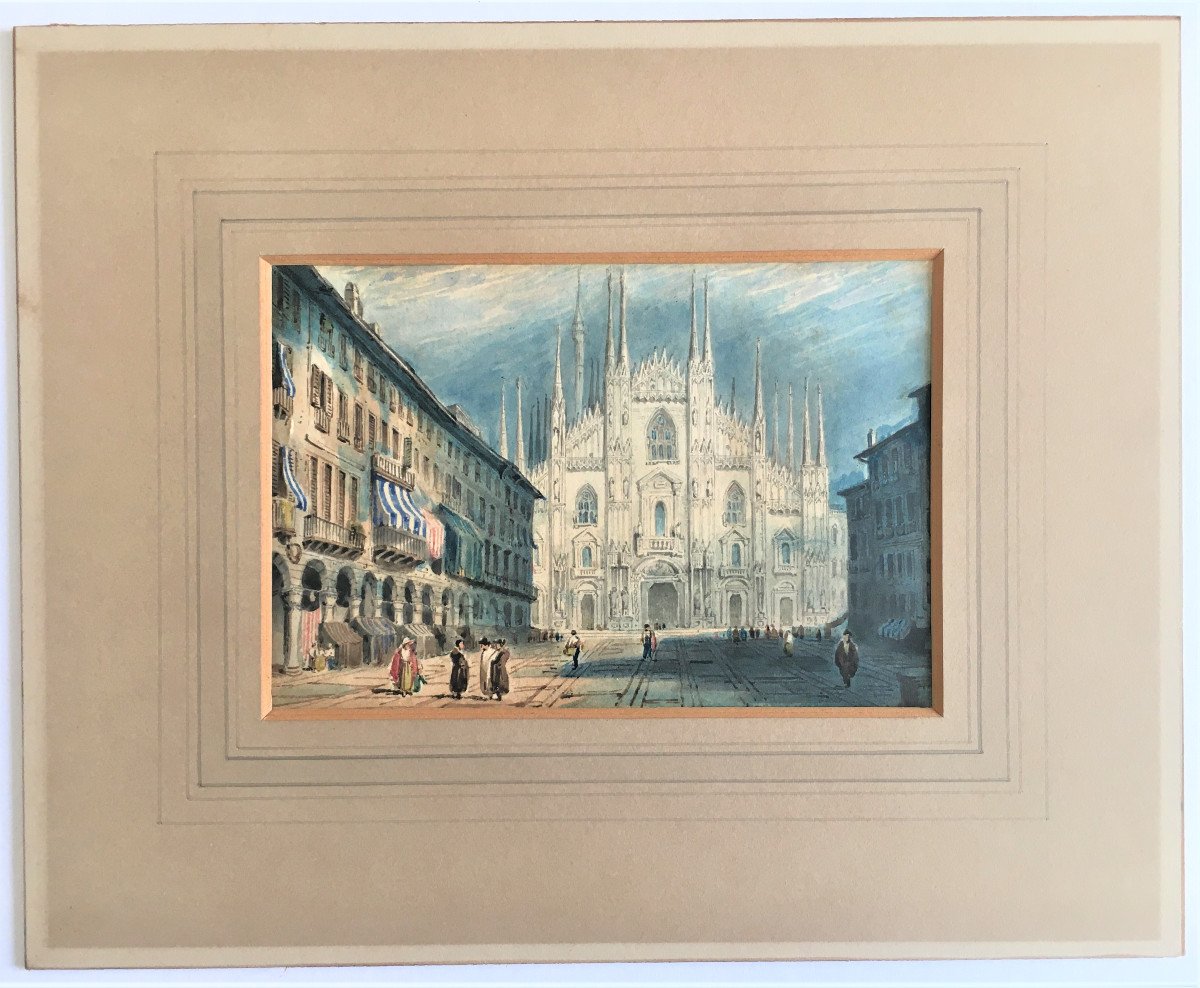 Milan Cathedral Watercolor From The 19th-photo-3