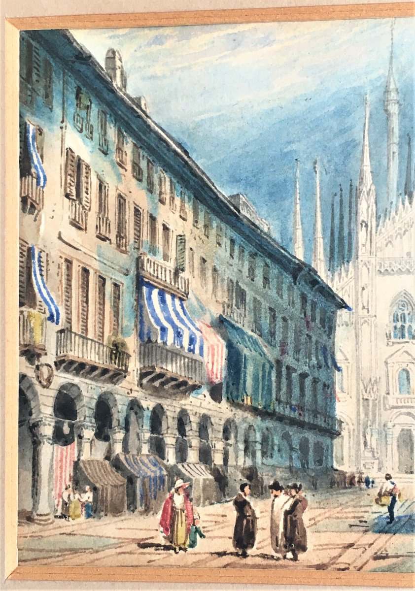Milan Cathedral Watercolor From The 19th-photo-4