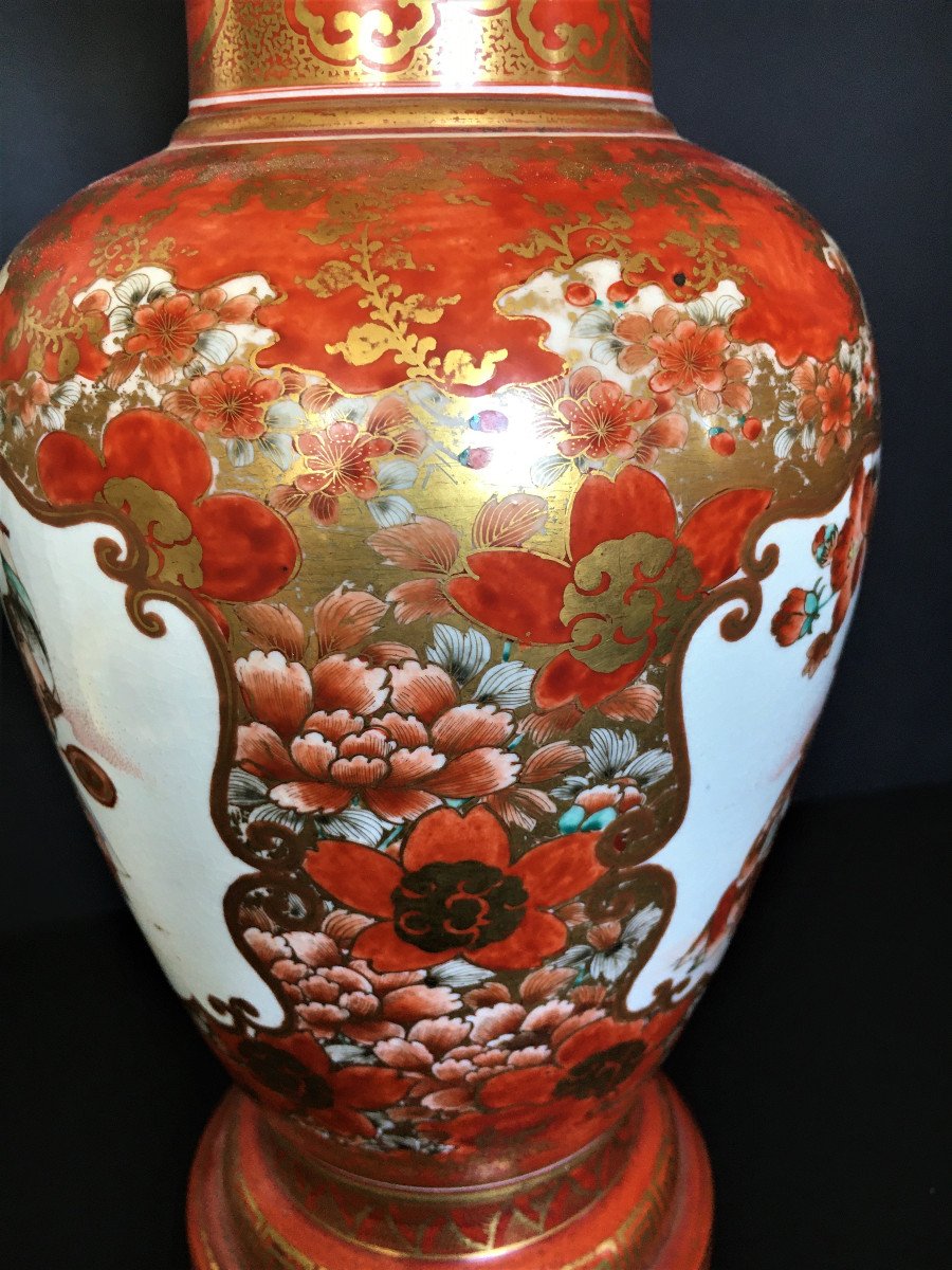 Vase En Céramique Des Fours De Kutani, Japon 19ème, à Décor d'Enfants Jouant.-photo-8