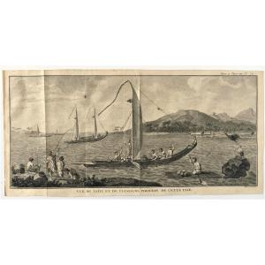 Vue De Tahiti, Gravure Du 18ème Siècle