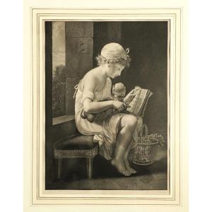 Elisabeth Chaudet 1767/1832 “girl With Dog” Print