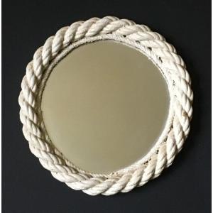 Audoux Minet Around 1950 Rope Mirror.