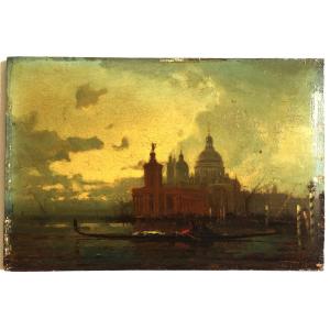 Henri Duvieux 1855/1902 View Of Venice, Oil On Panel