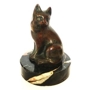 J.brault, The Cat, Art-deco Bronze
