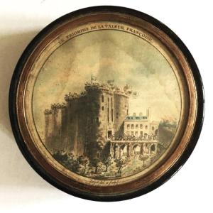 Storming Of The Bastille, Tortoiseshell Snuff Box With 18th Century Engraving