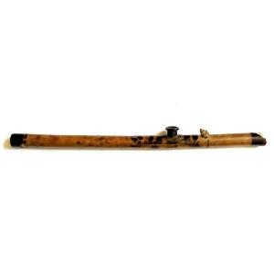19th Century Chinese Or Indochina Wood And Tortoiseshell Opium Pipe