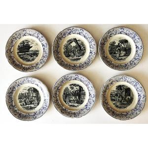 La case de l'oncle Tom, Hautin et Boulenger à Choisy, 6 assiettes