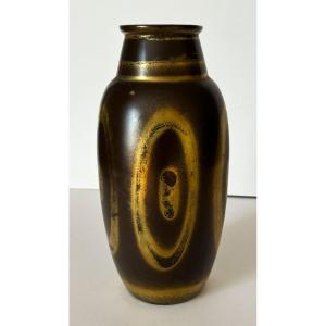 Lucien Brisdoux (1878–1963), Large Art Deco Ceramic Vase With Gold Decoration