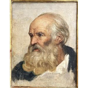 Ecole Française du 18ème siècle, portrait de philosophe, esquisse.