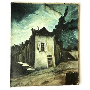"the Haunted House," Paris School, Early 20th Century, Oil On Canvas.
