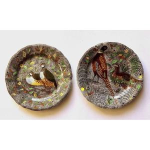 Gien, Rambouillet Line, Partridge Plate And Pheasant Plate.