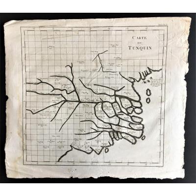 First Map Of Tonkin Late 18th, Vietnam, Indochina