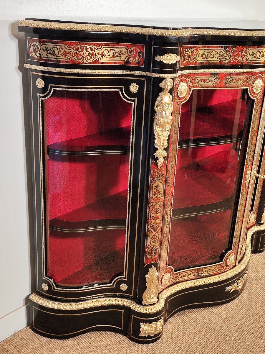 Proantic: Vitrine En Marqueterie Boulle Signé Sur Les Bronzes Blaise
