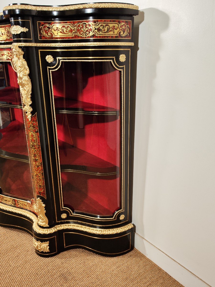 Proantic: Vitrine En Marqueterie Boulle Signé Sur Les Bronzes Blaise