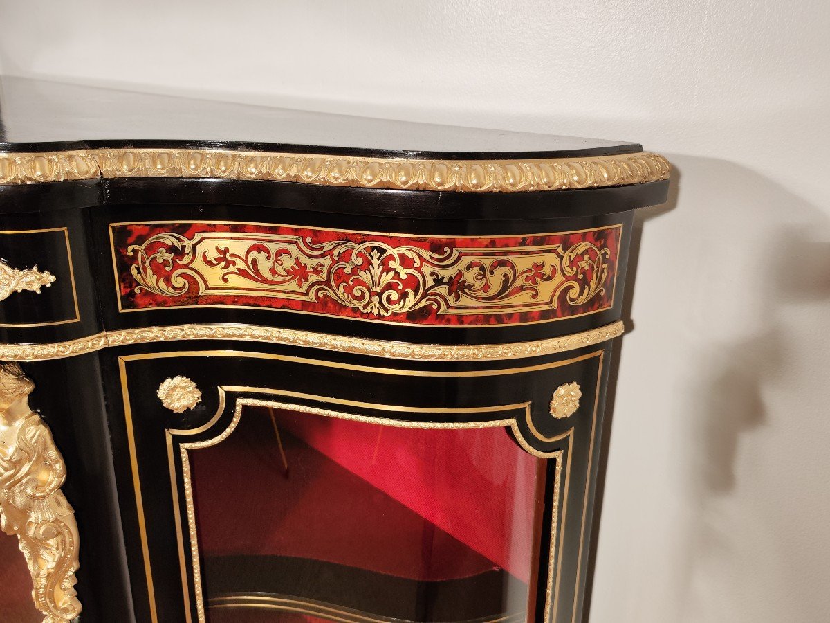 Proantic: Vitrine En Marqueterie Boulle Signé Sur Les Bronzes Blaise