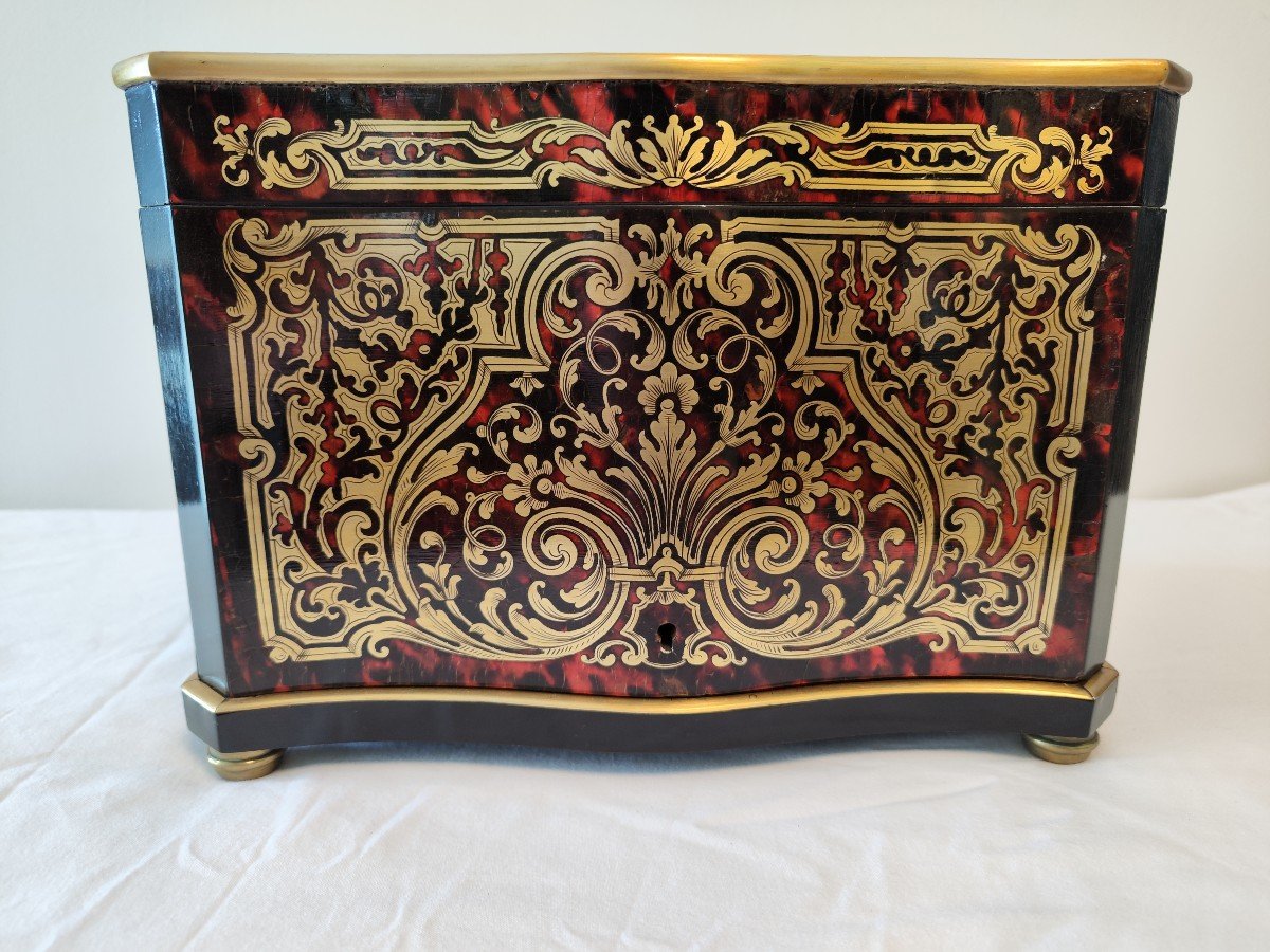 Cigar Humidor In Boulle Marquetry, Napoleon III Period-photo-2
