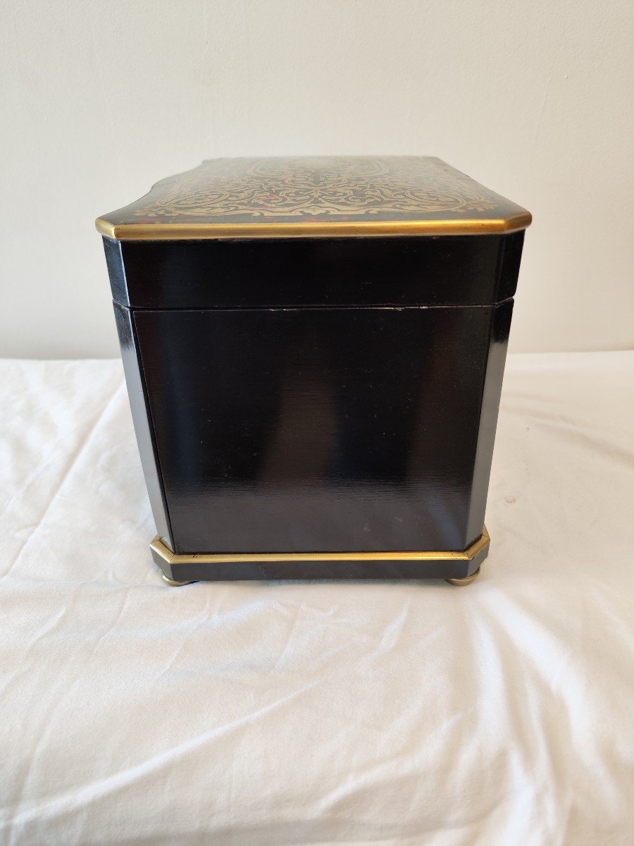 Cigar Humidor In Boulle Marquetry, Napoleon III Period-photo-3