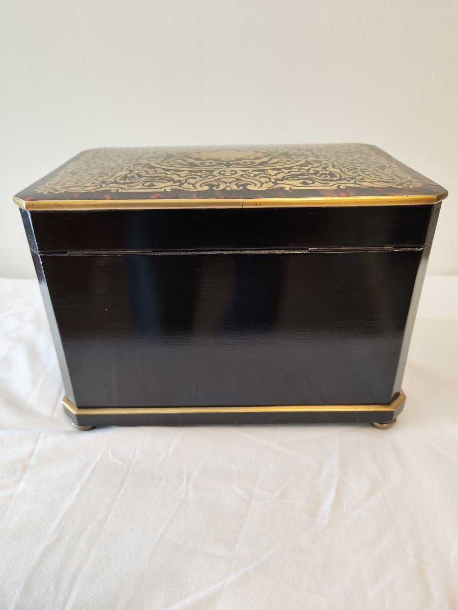 Cigar Humidor In Boulle Marquetry, Napoleon III Period-photo-4