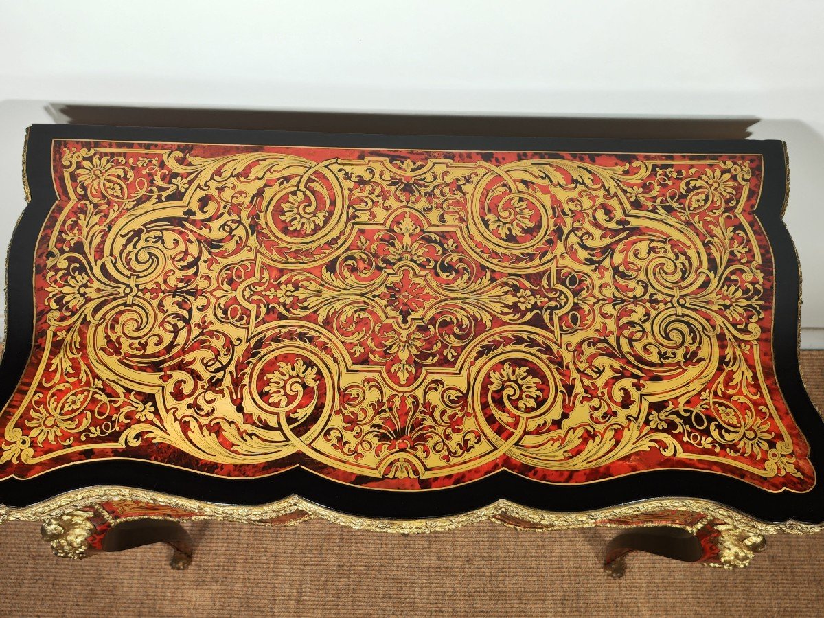 Table à Jeux En Marqueterie Boulle d'époque Napoleon III-photo-2